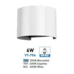 .6W Wall Lamp White Body Round IP65 4000K