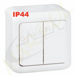 Forix IP44  106+6   dupla váltó kapcsoló  fehér
