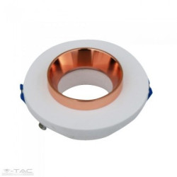 GU10 Fitting Gypsum Metal White Plaster Recessed Light With Rose Gold Round