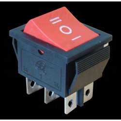 Készülék kapcsoló háromállású I-0-II piros, felirattal