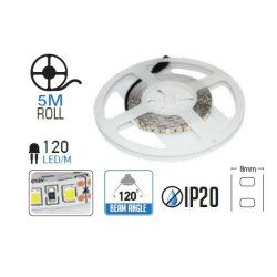 .LED szalag SMD3528    7,2W/m - 120 LEDs 6000K Non-waterproof   7,2W/m