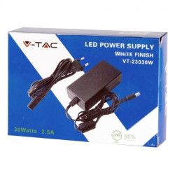 .LED tápegység vezetékkel   30W   12V   2,5A    DC   V-TAC  IP44