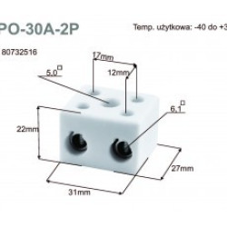 Porcelán sork. 16,0mm/2elem    CPO-30A-2P