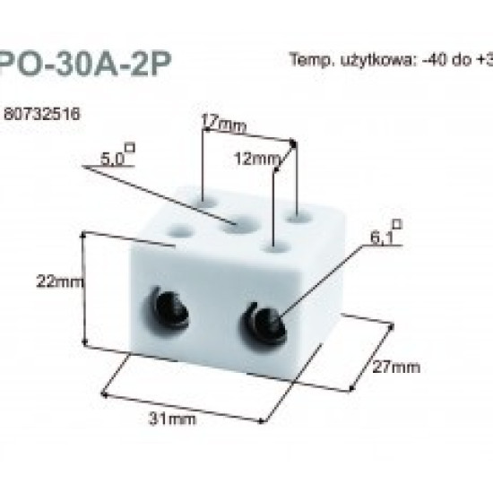 Porcelán sork. 16,0mm/2elem    CPO-30A-2P