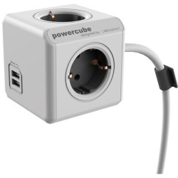 PowerCube   elosztó   1,5m vezetékkel   szürke   2 USB