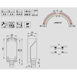 Végálláskapcsoló   rugószáras       5A/250V AC   IP54