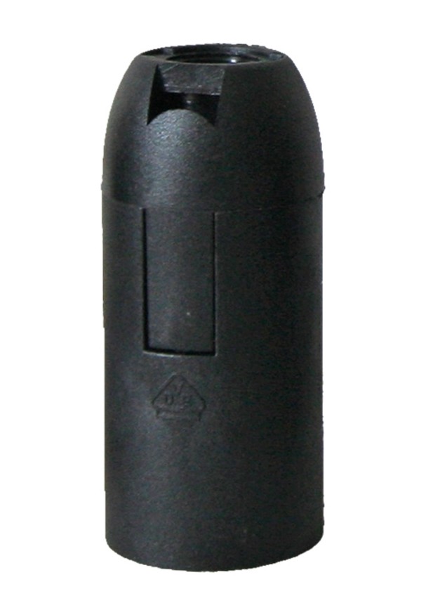 Foglalat    E-14    fekete   pattintós, rugós bekötés