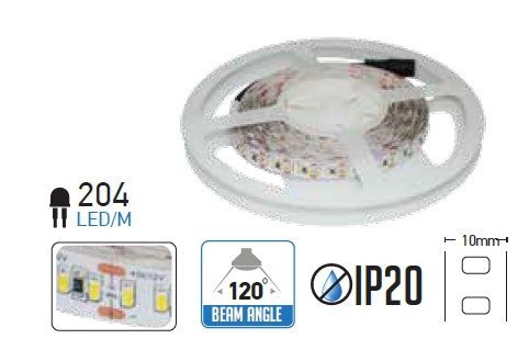 .LED szalag SMD3014   18W/m - 204 LED 3000K