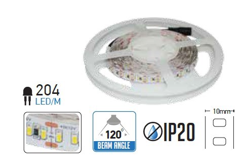 .LED szalag SMD3014   18W/m - 204 LED 4500K