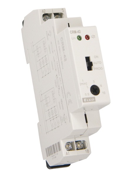 Lépcsőházi automata   CRM42  230V AC   programozható, kikapcsolás előjelzéssel
