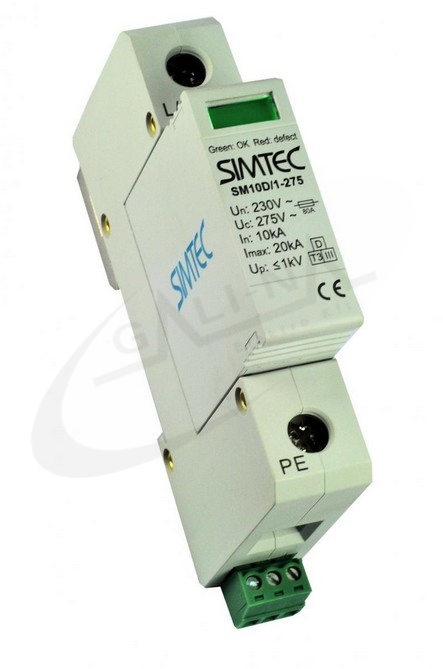 SIMTEC     1P    (D)           osztály 230V 10kA   túlfeszültség levezető